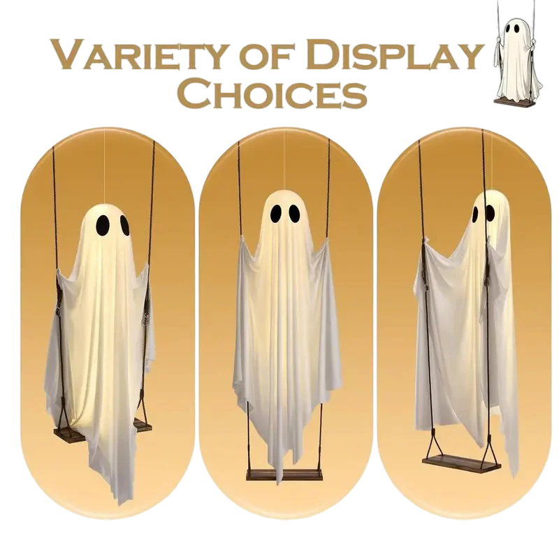 🎃 Halloween Special –  👻 Swinging Ghost with Lights ✨ Perfect for Yard Spooky Fun!