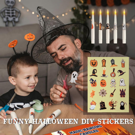 🕯️ 20PCS Floating LED Candles with Wand Remote – Flickering Flameless Lights for Halloween Indoor Decor & Gifts